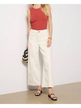 Kut From The Kloth High Rise Meg Wide Leg with Contrast Stitch Pants Size 12